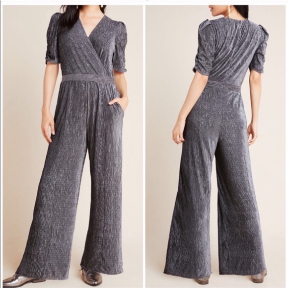 Anthropologie Charlize Textured Velvet Jumpsuit - Picture 2 of 5